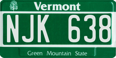 VT license plate NJK638