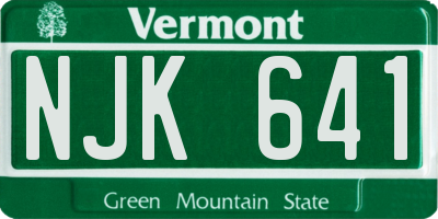 VT license plate NJK641