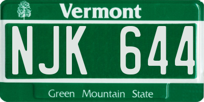 VT license plate NJK644