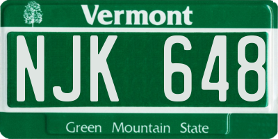 VT license plate NJK648