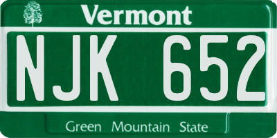 VT license plate NJK652