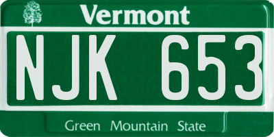 VT license plate NJK653