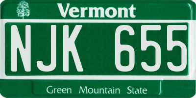VT license plate NJK655