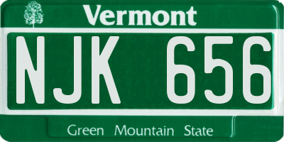 VT license plate NJK656