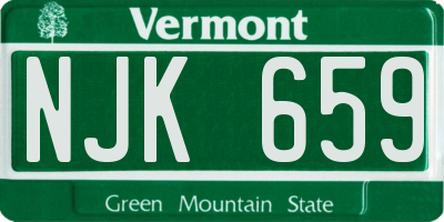 VT license plate NJK659