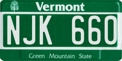 VT license plate NJK660
