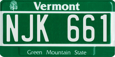 VT license plate NJK661