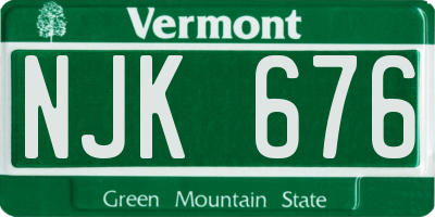 VT license plate NJK676