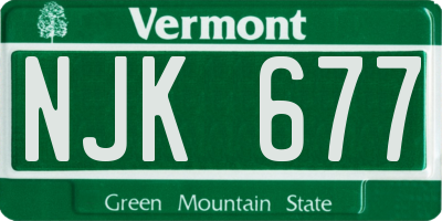 VT license plate NJK677