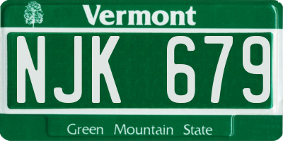VT license plate NJK679