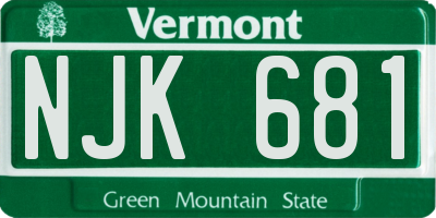 VT license plate NJK681