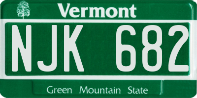 VT license plate NJK682