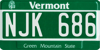 VT license plate NJK686