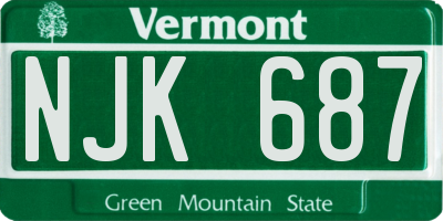 VT license plate NJK687