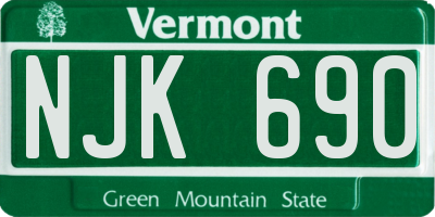 VT license plate NJK690