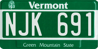 VT license plate NJK691