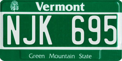 VT license plate NJK695