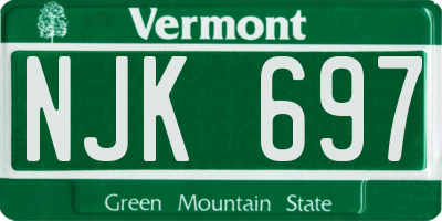 VT license plate NJK697