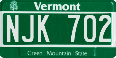 VT license plate NJK702