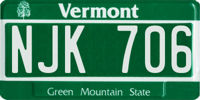 VT license plate NJK706