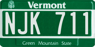VT license plate NJK711