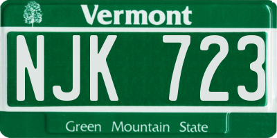 VT license plate NJK723
