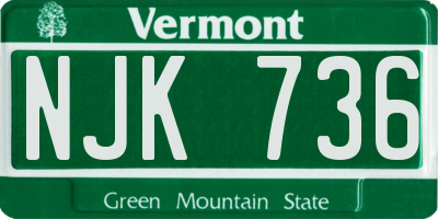 VT license plate NJK736