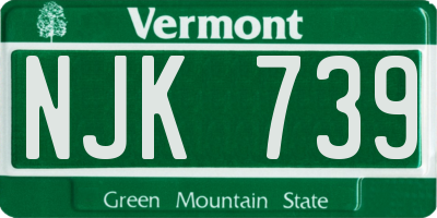 VT license plate NJK739