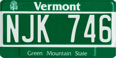 VT license plate NJK746