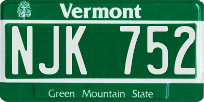 VT license plate NJK752