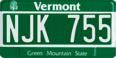 VT license plate NJK755