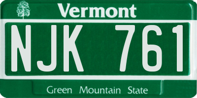 VT license plate NJK761