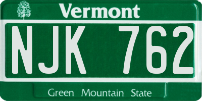 VT license plate NJK762