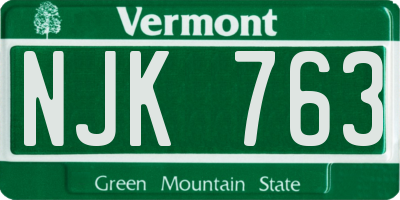 VT license plate NJK763