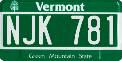 VT license plate NJK781