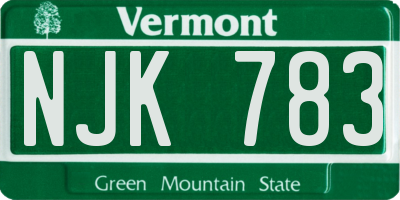 VT license plate NJK783