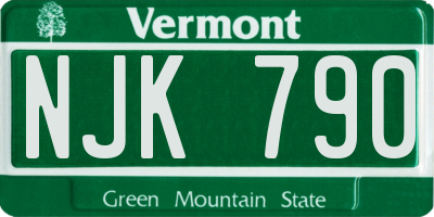 VT license plate NJK790