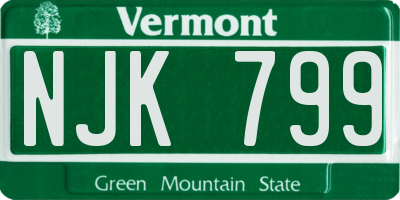 VT license plate NJK799