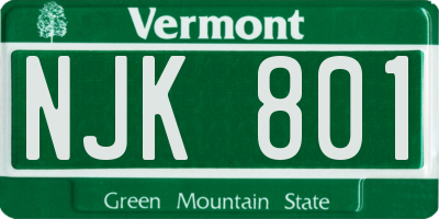 VT license plate NJK801