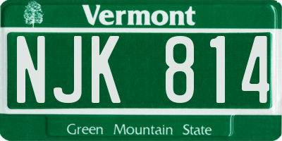 VT license plate NJK814
