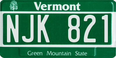 VT license plate NJK821