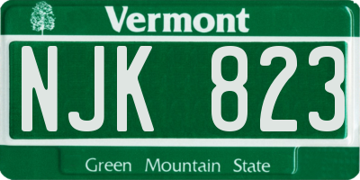 VT license plate NJK823