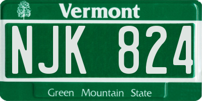 VT license plate NJK824