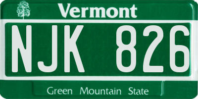 VT license plate NJK826