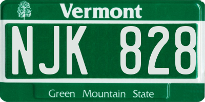 VT license plate NJK828