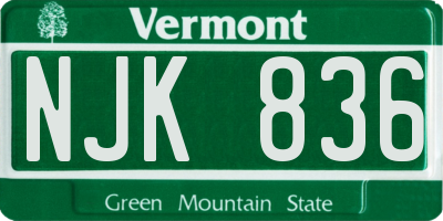 VT license plate NJK836