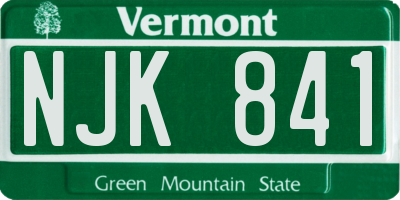VT license plate NJK841