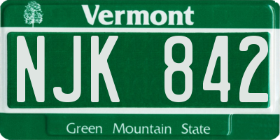VT license plate NJK842