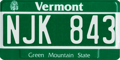 VT license plate NJK843