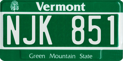VT license plate NJK851